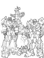 coloriage transformers avec les humains